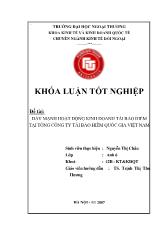 Khóa luận Đẩy mạnh hoạt động kinh doanh tái bảo hiểm tại t ổng công ty tái bảo hiểm quốc gia Việt Nam