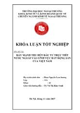 Khóa luận Đẩy mạnh thu hút đầu tư trực tiếp nước ngoài vào lĩnh vực bất động sản của Việt Nam