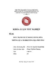 Khóa luận Đẩy mạnh xuất khẩu hàng hóa thông qua marketing địa phương