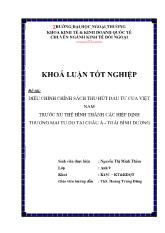 Khóa luận Điều chỉnh chính sách thu hút đầu tư của Việt Nam trƣớc xu thế hình thành các hiệp định thƣơng mại tự do tại Châu Á - Thái Bình Dương