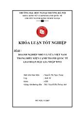 Khóa luận Doanh nghiệp nhỏ và vừa Việt Nam trong điều kiện cạnh tranh quốc tế giai đoạn hậu gia nhập WTO