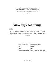 Khóa luận Du lịch Việt Nam: cơ hội, thách thức và các biện pháp thúc đẩy hƣớng tới phát triển bền vững