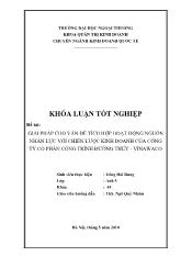 Khóa luận Giải pháp cho vấn đề tích hợp hoạt động nguồn nhân lực với chiến lược kinh doanh của công ty cổ phần công trình đường thủy - Vinawaco