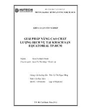 Khóa luận Giải pháp nâng cao chất lượng dịch vụ tại khách sạn equatorial tp.HCM