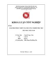 Khóa luận Giải pháp phát triển ngành công nghiệp phụ trợ dệt may Việt Nam