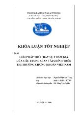 Khóa luận Giải pháp thúc đẩy sự tham gia của các trung gian tài chính trên thị trường chứng khoán Việt Nam