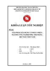 Khóa luận Giải pháp xây dựng và phát triển ngành công nghiệp phụ trợ hàng dệt may Việt Nam