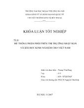 Khóa luận Hệ thống phân phối trên thị trường nhật bản và bài học kinh nghiệm cho Việt Nam