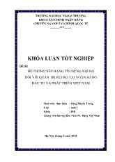 Khóa luận Hệ thống xếp hạng tín dụng nội bộ đối với quản trị rủi ro tại ngân hàng đầu tư và phát triển Việt Nam