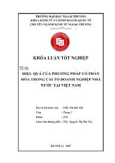 Khóa luận Hiệu quả của phương pháp cổ phần hóa trong cải tổ doanh nghiệp nhà nước tại Việt Nam