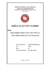 Khóa luận Hoạch định chiến lược cho công ty viễn thông điện lực evn telecom