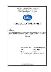 Khóa luận Hoàn thiện quản lý ngành chè Việt Nam
