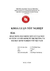 Khóa luận Hoạt động bảo hiểm tiền gửi tại một số nước có nền kinh tế thị trƣờng và bài học kinh nghiệm với Việt Nam