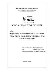 Khóa luận Hoạt động bảo hiểm tiền gửi Việt Nam -Thực trạng và giải pháp nhằm đáp ứng nhu cầu hội nhập