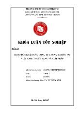 Khóa luận Hoạt động của các công ty chứng khoán tại Việt Nam: thực trạng và giải pháp