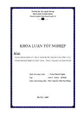 Khóa luận Hoạt động đầu tư trực tiếp nước ngoài vào lĩnh vực công nghiệp điện ở Việt Nam - Thực trạng và giải pháp