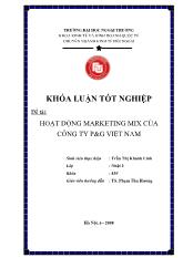 Khóa luận Hoạt động marketing mix của công ty P&G Việt Nam