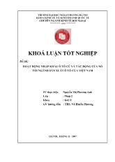 Khóa luận Hoạt động nhập khẩu ô tô cũ và tác động của nó tới ngành sản xuất ô tô của Việt Nam