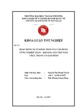 Khóa luận Hoạt động xuất khẩu than của tập đoàn công nghiệp than – khoáng sản Việt Nam thực trạng và giải pháp