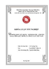Khóa luận Hợp đồng bot (xây dựng – kinh doanh – chuyển giao) theo quy định của pháp luật Việt Nam