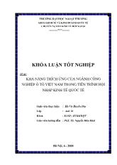 Khóa luận Khả năng thích ứng của ngành công nghiệp ô tô việt nam trong tiến trình hội nhập kinh tế quốc tế