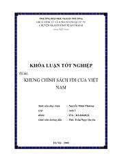 Khóa luận Khung chính sách FDI của Việt Nam