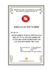 Khóa luận Kinh nghiệm áp dụng thương mại điện tử ở các doanh nghiệp mỹ và bài học kinh nghiệm đối với các doanh nghiệp Việt Nam
