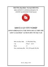 Khóa luận Kinh nghiệm quản lý hệ thống bán lẻ trên thế giới và giải pháp vận dụng đối với Việt Nam
