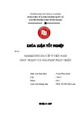 Khóa luận Marketing đa cấp ở Việt Nam Thực trạng và giải pháp phát triển