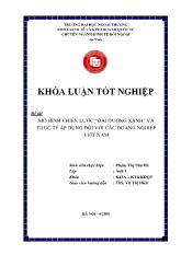 Khóa luận Mô hình chiến lược “đại dương xanh” và thực tế áp dụng đối với các doanh nghiệp Việt Nam
