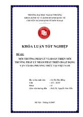 Khóa luận Môi trường pháp lý và hoàn thiện môi trường pháp lý nhằm phát triển hoạt động vận tải đa phương thức tại Việt Nam