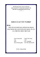 Khóa luận Một số giải pháp hạn chế rủi ro trong hoạt động mua bán hàng hoá quốc tế của các thương nhân Việt Nam