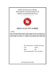 Khóa luận Một số giải pháp hoàn thiện chính sách đa dạng hoá sản phẩm tại công ty thông tin di động Việt Nam VMS