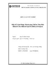 Khóa luận Một Số Giải Pháp Marketing Nhằm Thu Hút Khách Cho Khách Sạn ParkRoyal Saigon