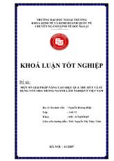 Khóa luận Một số giải pháp nâng cao hiệu quả thu hút và sử dụng vốn oda trong ngành lâm nghiệp ở Việt Nam