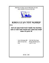 Khóa luận Một số giải pháp phát triển thị trường bán lẻ Việt Nam trong bối cảnh hội nhập kinh tế quốc tế