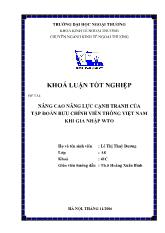 Khóa luận Nâng cao năng lực cạnh tranh của tập đoàn bƣu chính viễn thông Việt Nam khi gia nhập WTO