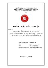 Khóa luận Nâng cao năng lực cạnh tranh của tổng công ty viễn thông quân đội – viettel trong bối cảnh hội nhập kinh tế quốc tế