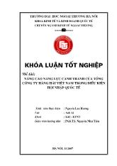 Khóa luận Nâng cao năng lực cạnh tranh của tổng công ty hàng hải Việt Nam trong điều kiện hội nhập quốc tế
