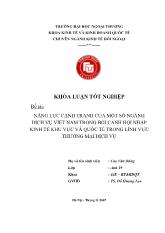 Khóa luận Năng lực cạnh tranh của một số ngành dịch vụ Việt Nam trong bối cảnh hội nhập kinh tế khu vực và quốc tế trong lĩnh vực thương mại dịch vụ