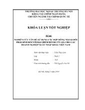 Khóa luận Nghiên cứu vấn đề sử dụng các hợp đồng ngoại hối phái sinh đối với bảo hiểm rủi ro tỷ giá cho các doanh nghiệp xuất nhập khẩu Việt Nam