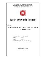 Khóa luận Nghiên cứu về dịch vụ bán lẻ của các siêu thị tại thành phố Hà Nội