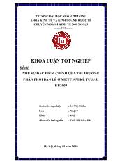 Khóa luận Những đặc điểm chính của thị trường phân phối bán lẻ ở Việt Nam kể từ sau 1/1/2009