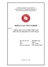 Khóa luận Những rào cản văn hóa Việt Nam đối với các nhà đầu tư nước ngoài