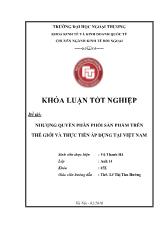 Khóa luận Nhượng quyền phân phối sản phẩm trên thế giới và thực tiễn áp dụng tại Việt Nam