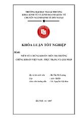 Khóa luận Niêm yết chứng khoán trên thị trường chứng khoán Việt Nam - Thực trạng và giải pháp