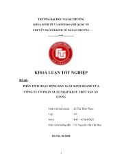 Khóa luận Phân tích hoạt động sản xuất kinh doanh của công ty cổ phần xuất nhập khẩu thủy sản An Giang