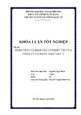 Khóa luận Phân tích và định giá cổ phiếu vis của công ty cổ phần thép Việt Ý