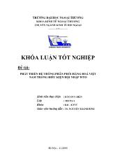 Khóa luận Phát triển hệ thống phân phối hàng hoá Việt Nam trong điều kiện hội nhập WTO