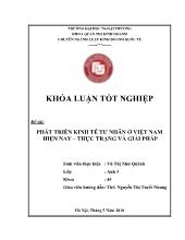 Khóa luận Phát triển kinh tế tƣ nhân ở Việt Nam hiện nay – thực trạng và giải pháp